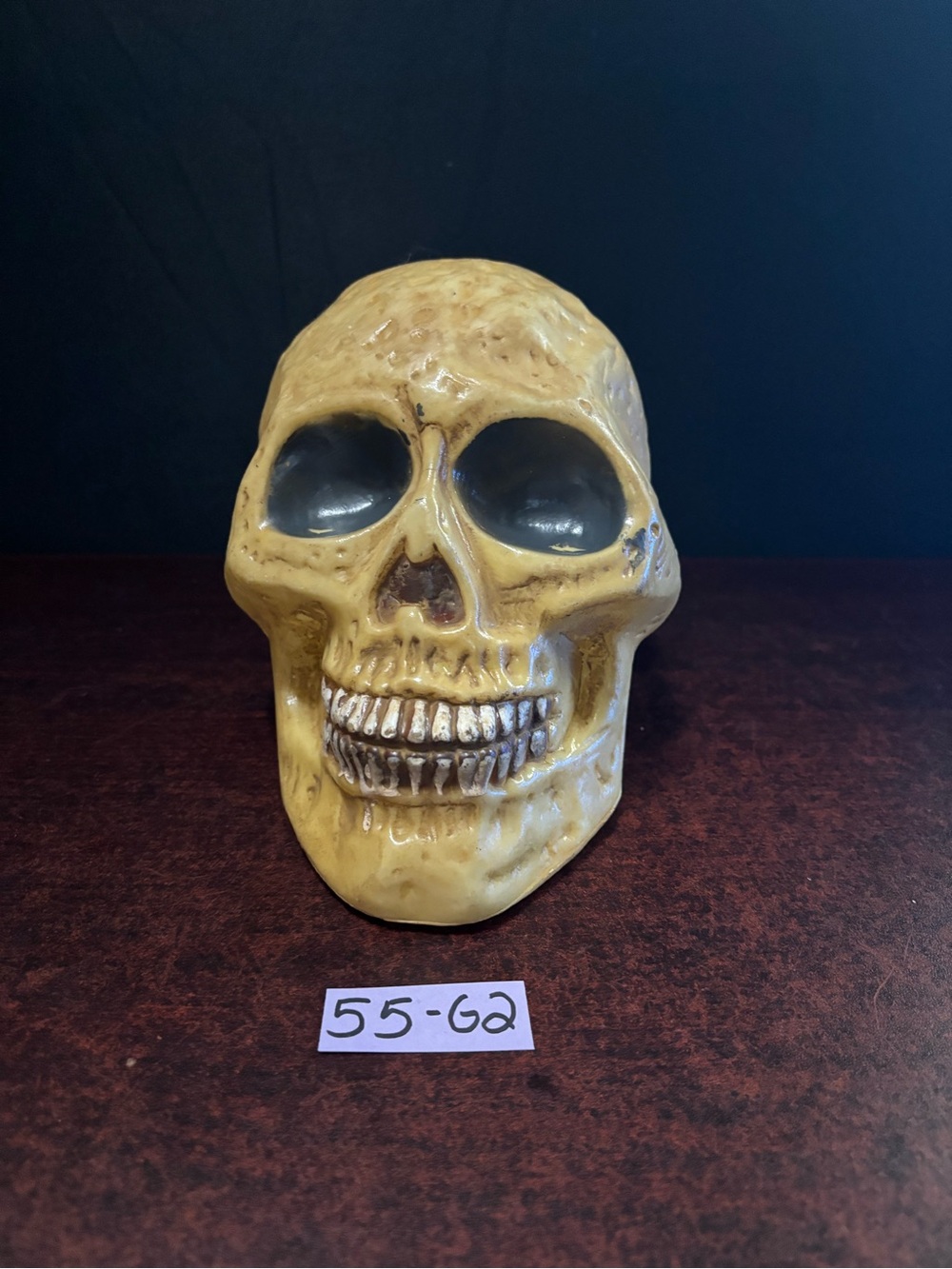 RARE vintage Halloween Blowmold skeleton skull head lighted lamp haunted house